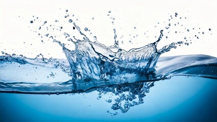 水しぶきのイメージ 白背景 背景素材 チラシ・バナー・動画素材 16:9サイズ AI生成素材