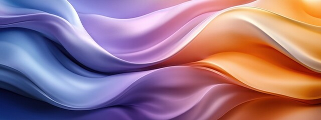 Obraz premium A Beautiful Abstract Representation of Flowing Silks in Shades of Purple, Orange, and Cream
