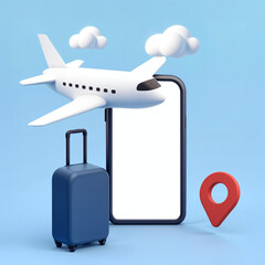 travel concept - luggage and airplane