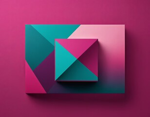 Fototapeta premium Geometric patterns in vibrant teal and magenta tones create a modern visual contrast.