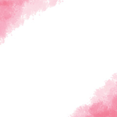 水彩テクスチャのバナー背景素材　ピンク　春イメージ　正方形
