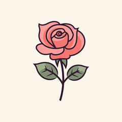 elegant illustration of rose on white background
