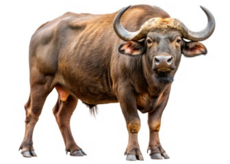  Buffalo isolated on a transparent background.