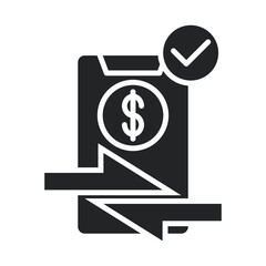 Transaction Icon Glyph Style. Vector Illustration For Graphic Design