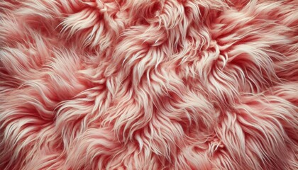 Peach fur texture top view. Shaggy fur texture. Wool texture. Sheep fur close up. Pink wool carpet close up