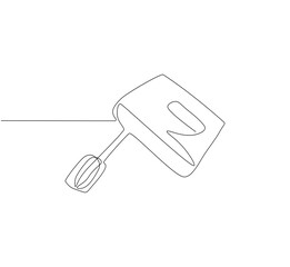 Electric mixer continuous line. Continuous one line drawing electric mixer. Kitchen electric concept. single line drawing