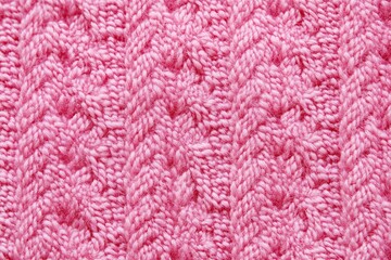 Pink knitted fabric texture. Knitted sweater texture. Knitted thread background