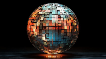 A spherical structure displays a dynamic data matrix with constantly shifting patterns, radiating vibrant colors that captivate the viewer's attention in an otherworldly setting