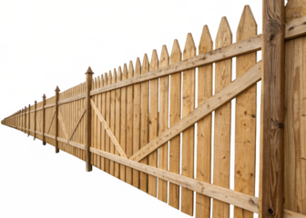 Fencing wood isolated on a transparent background