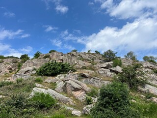 mountain landscape with blue sky
