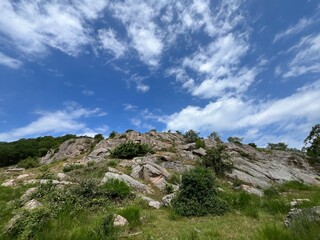 mountain landscape with blue sky