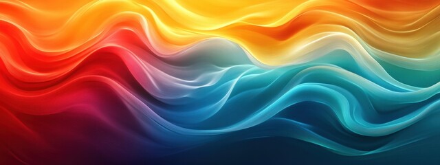 Fototapeta premium A Captivating and Vibrant Abstract Design Featuring Waves of Colorful Fluid Motion