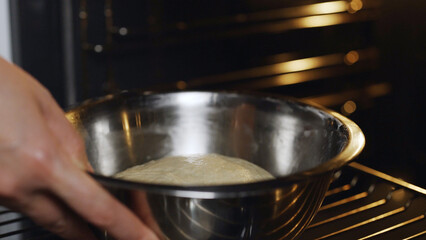 Dough for proofing in the oven.