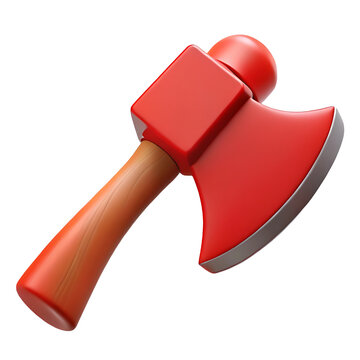 recommend clip art: 3D Rendering of a Red Axe with Wooden Handle