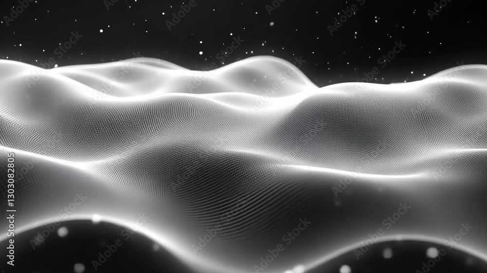 Poster digital landscape: an ethereal digital rendering of a flowing landscape, reminiscent of undulating h