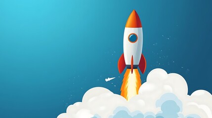 A Rocket Launching into the Sky, A Symbol of Progress and Innovation