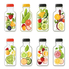 Fruit-Infused Water Bottles: Healthy Detox, Fresh Flavors, Wellness Concept