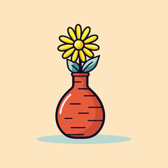 elegant illustration of a flower vase with flower