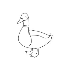 duck line art logo continuous line