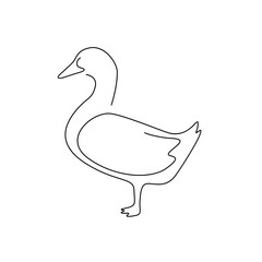 duck line art logo continuous line