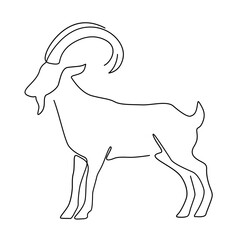 goat line art logo continuous line