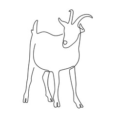goat line art logo continuous line