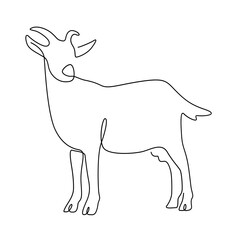 goat line art logo continuous line