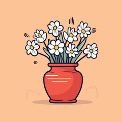 elegant illustration of a flower vase with flower