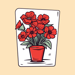 elegant illustration of a flower vase with flower