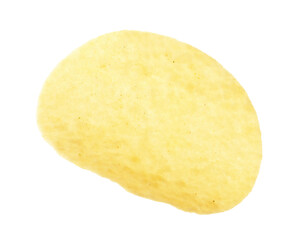 One tasty potato chip isolated on white