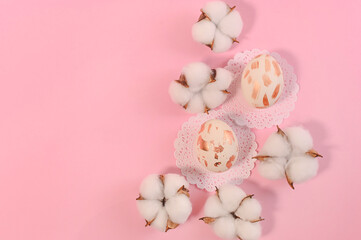 spring Easter pink background. banner