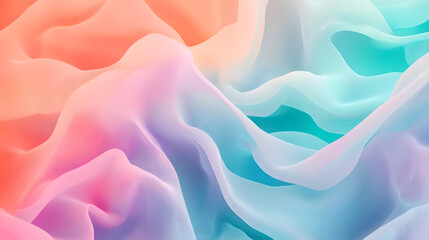 Obraz premium Abstract design with colorful, soft gradients of turquoise, coral, and lavender