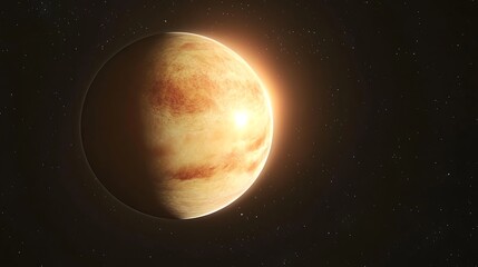 Obraz premium A distant exoplanet bathed in the warm glow of its nearby sun