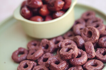 Italian Black  Taralli with olives .Bread snacks