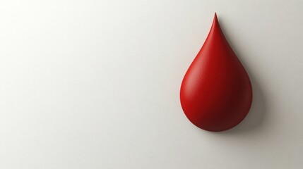 Obraz premium Single red blood drop on white background.