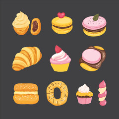 set vector of cakes