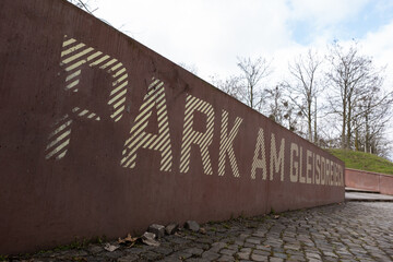 Entrance To Park am Gleisdreieck, Park in Berlin, Germany In Winter