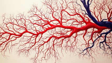 Detailed Blood Vessel System with Arteries and Capillaries