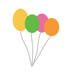 Balloons in cartoon flat style
