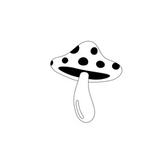 Naklejka premium line art magic mushroom