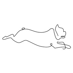 dog line art logo continuous line