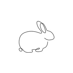 rabbit line art logo continuous line