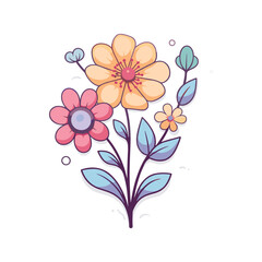 elegant illustration of a floral flower on a white