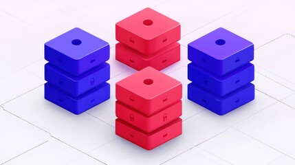 Obraz premium Service-oriented architecture concept. Conceptual Geometric Cubes Arrangement for Digital Architecture Design