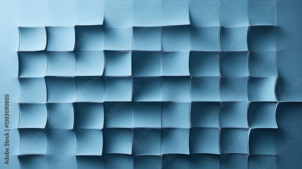 Poster abstract paper squares: a mesmerizing display of folded paper squares in varying shades of blue crea