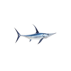 Detailed Illustration of a Bluefin Tuna Swimming Under Water
