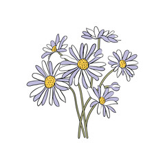 elegant illustration of a floral flower on a white
