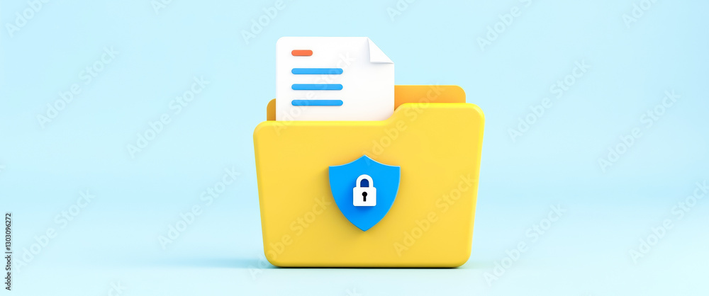 Poster secure digital folder with protected document