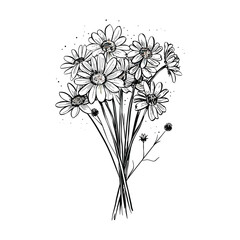 elegant illustration of a floral flower on a white