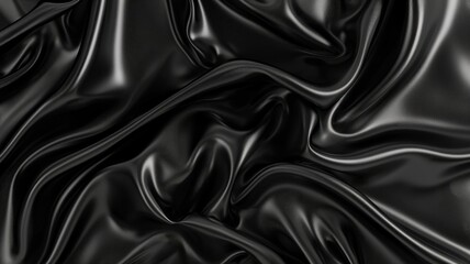 Obraz premium Black satin fabric background with folds